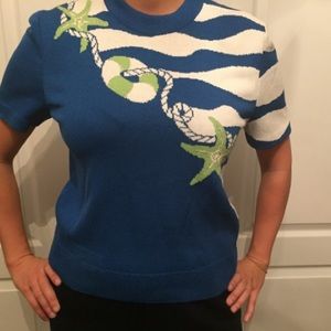 St. John marine themed knitted top